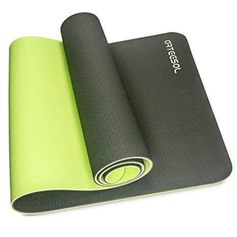 arteesol Yoga Mat, Non-Slip Exercise Mat Pollutant-Free TPE Fitness Mat with Carrying Strap for Yoga/Pilates/Exercises/Gymnastics-183 x 61 x 0.6 cm-8 Colors