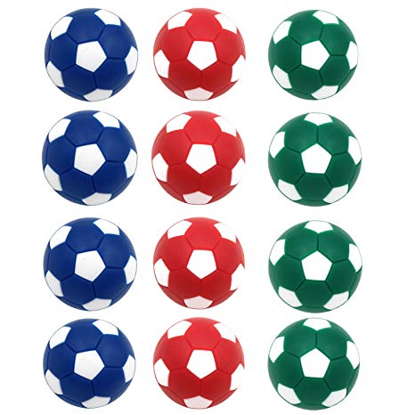 Goutoports Table Soccer Foosballs, 12 Pack Replacement Balls, 36mm Mini Colorful Official Tabletop Game Ball