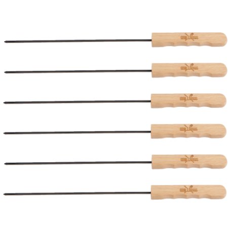 18" Unique Flat Blade Designed Stainless Steel BBQ Skewers - Enjoy Perfectly Cooked Kebabs Every-time - GrillHogs