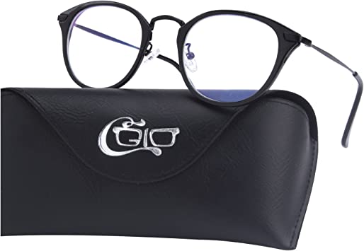 CGID BL903 Blue Light Blocking Glasses Anti Glare Fatigue Safety Computer Glasses with Premium TR90 Metal Frame Transparent Lens