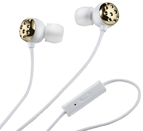 Altec Lansing Tangle-Free Earbud Stereo Headphones w/ Inline Mic and Remote Gold
