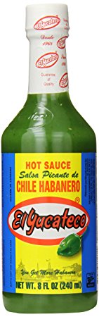 El Yucateco Green Hot Sauce Bottle, Chile Habanero, 8 Ounce