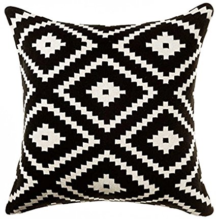 wendana Black and White Geometirc Pillow Cover Decorative Pillows Case Throw Pillow Covers18 x 18 for Farmhouse Decor