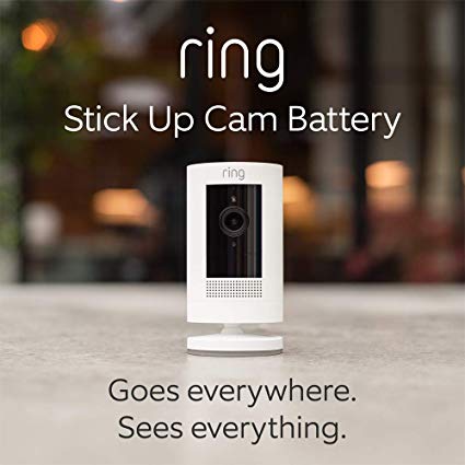 All-new Ring Stick Up Cam Battery | HD security camera with Two-Way Talk, white, Works with Alexa