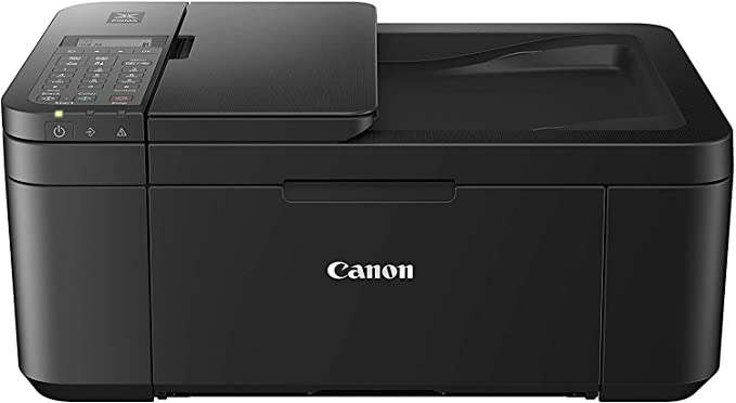 Canon E4570 All-in-One Wi-Fi Ink Efficient Colour Printer with FAX/ADF/Duplex Printing (Black)- Smart Speaker Compatible, Standard