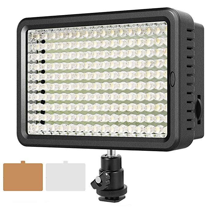 LED Video Light, ESDDI Camera Panel Light with 160pcs LED Dimmable High Power and 2 Filters for Canon Nikon Pentax Panasonic Sony Samsung and Olympus Digital SLR