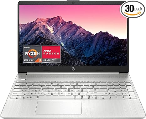 HP 15 Laptop, AMD Ryzen 3-3250U Processor, 12 GB RAM, 512 GB SSD Storage, 15.6-inch HD Micro-Edge Display, Windows 11 Home, Long-Lasting Battery, Fast Charge, 720p Webcam (15-ef2024nr), Natural silver