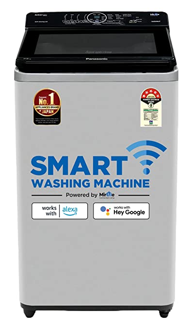 Panasonic 8 Kg Wifi  Fully-Automatic Top Loading Smart Washing Machine (NA-F80A10CRB, Charcoal Inox Grey, Compatible with Alexa)