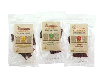 Best Soft and Tender Style Beef Jerky Sampler - TESTER 3 PACK - in 3 Best Selling Flavors (Original, Honey Pepper and Spicy) Try This Awesome Sampler Pack Today! - 4.5 total oz.