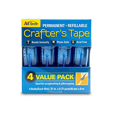 Ad-Tech Permanent Crafter's Tape, 0.31x315-Inch, 4 Per Package