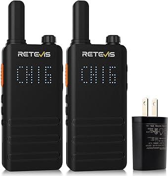 Retevis B3H Portable FRS Two-Way Radios,New Version of RT22(3.0),Rechargeable Walkie Talkies for Adults,Channel Display,Fashion Ultra-Thin, Handsfree 2 Way Radios for Camping Hiking(2 Pack)