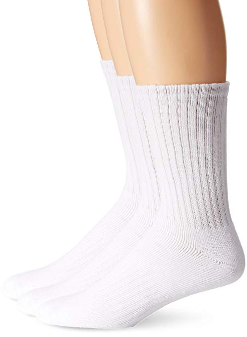 Dockers Men's 3 Pack Enhanced and Soft Feel Cushion Crew Socks