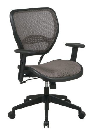 SPACE Seating AirGrid Latte Back and Mesh Seat, 2-to-1 Synchro Tilt Control, Adjustable Arms and Tilt Tension Nylon Base Managers Chair