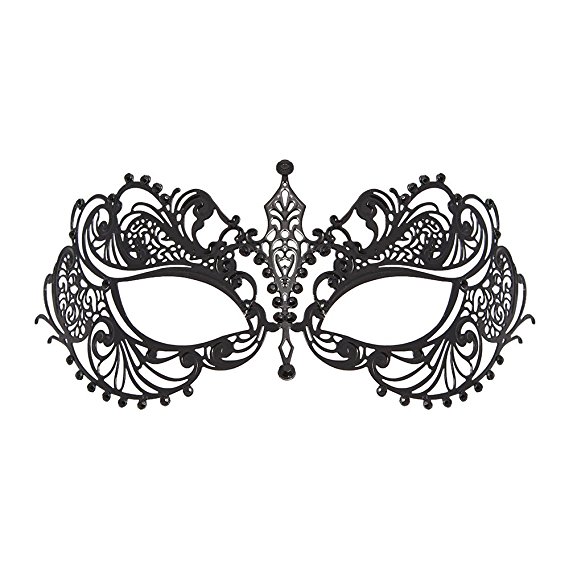 WINK KANGAROO Women's Laser Cut Metal Venetian Masquerade Crown Mask