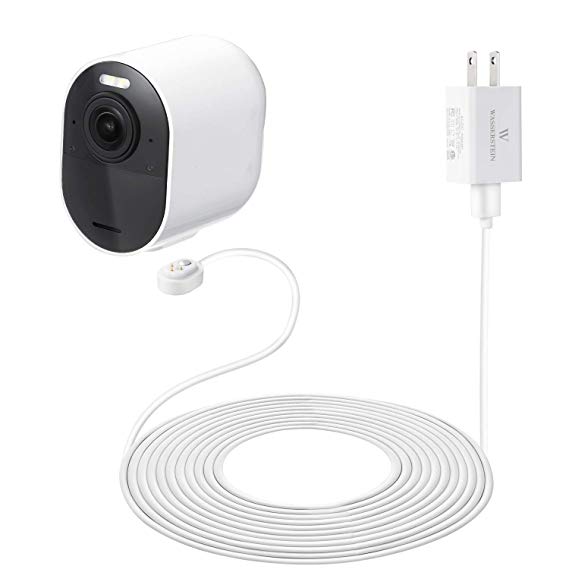 6ft/1.8m Weatherproof Outdoor Magnetic Charging Cable with Quick Charge Power Adapter Compatible with Arlo Ultra - Charging Convenience for Your Arlo Camera (White)