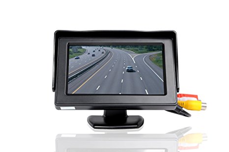 ATian 4.3" High Resolution Car Color TFT LCD Camera Monitor 2 Video Input New Screen