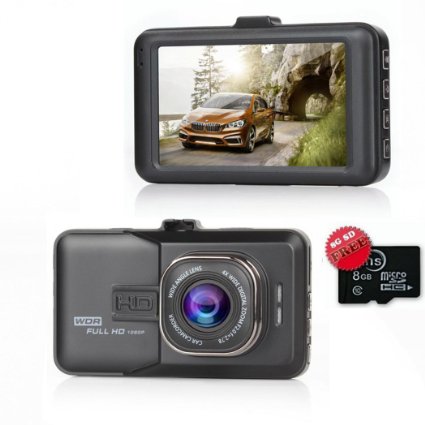 Dash Cam Pro Car Dash Camera，Car DVR Night Vision，WDR，Full HD Car DVR Dash Cam 170°Wide Angle Dashboard Camera，Motion Detection with 8GB TF Card