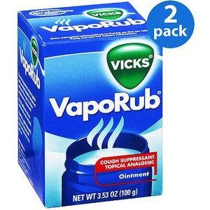 Vicks VapoRub Topical Cough Suppressant Ointment 3.53 oz (Pack of 2)