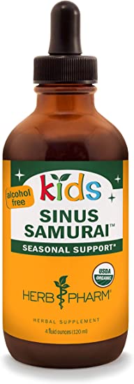 Herb Pharm Kids Certified-Organic Alcohol-Free Sinus Samurai Liquid Herbal Formula, 4 Ounce