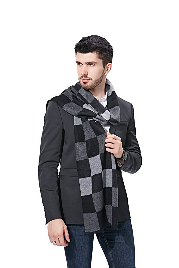 FULLRON Men Cashmere Scarf Silky/Warm - Cotton Scarves for Fall & Winter