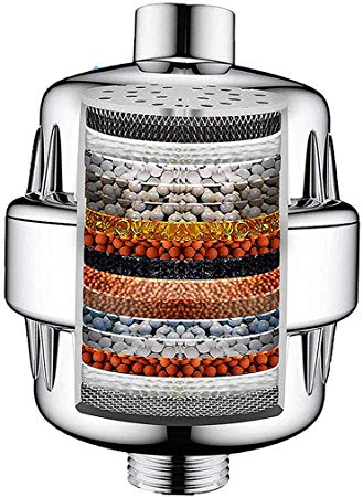 Homelava 15 Stage Shower Filter with Vitamin C For Hard Water - Shower Filter Hard Water Softener- 2 Replacement Cartridges Included Shower Filters Removes Chlorine Fluoride and Harmful Substances