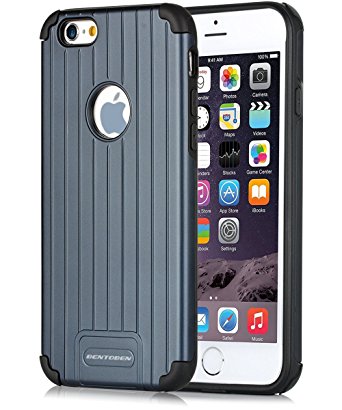 iPhone 6 Case, iPhone 6S Case, BENTOBEN Heavy Duty iPhone 6 Cover 2 in 1 Hard PC and Soft TPU Anti-slip Hybrid Shockproof Bumper Protective Case for iPhone 6/6S (4.7 inch), Blue & Black