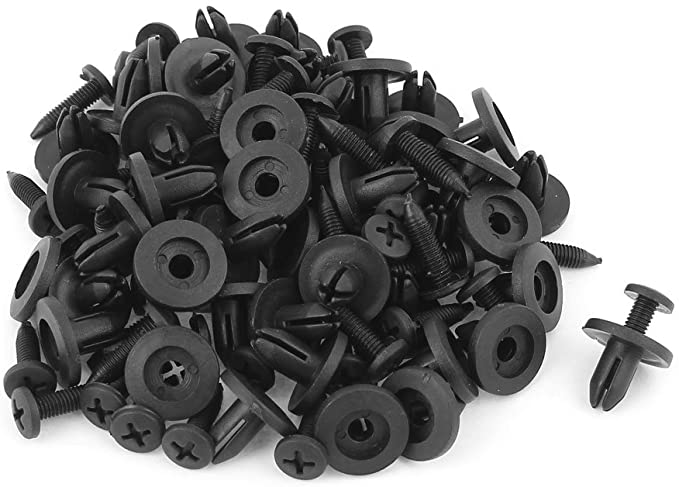 sourcingmap 50pcs 6mm Plastic Push Type Rivet Bumper Pin Clips for Automotive