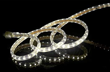 CBconcept UL Listed, 10 Feet, Super Bright 2700 Lumen, 4000K Soft White, Dimmable, 110-120V AC Flexible Flat LED Strip Rope Light, 180 Units 5050 SMD LEDs, Indoor/Outdoor Use, [Ready to use]