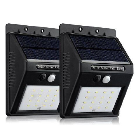Habor 16 LED Solar Panel Powered Motion Sensor Lamp Outdoor Light