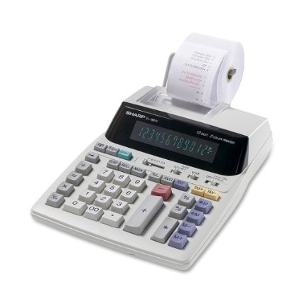 Sharp EL-1801V Portable 12-Digit 2-Color Serial Printing Calculator