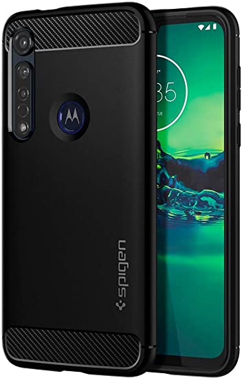 Spigen Rugged Armor Works with Motorola Moto G8 Plus Case (2019) - Matte Black