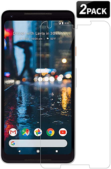 ilovepo for Pixel 2XL Glass Screen Protector, Google Pixel 2XL Screen Protector Tempered Glass Film, (Ultra HD)(Case Friendly)(9H Hardness)(Anti Scratch)(Bubble Free)(Anti Glare)(2Pack Clear)(0.26mm)