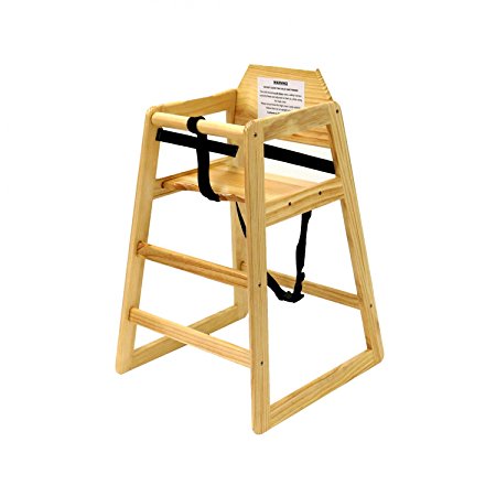 Oypla Stackable Kids Baby Wooden Feeding Commercial Home High Chair - Natural