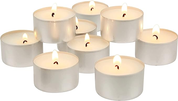 True Decor 7 Hours Burning White Paraffin Wax Unscented Tealight Candles for Home Decor || Long Burning Tea Light Candles Set of 20