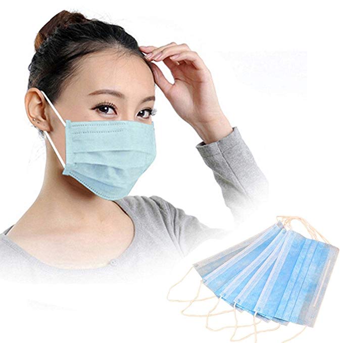 Mchoice 50 PCS Disposable Earloop Face Mask Filters Bacteria Breathable Beauty Medical 3 PLY