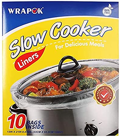 Slow Cooker Liners, 13 x 21 inch Disposable Cooking Bag, Easy to Clean Plastic Bag,BPA Free 1 Pack(10 Bags),