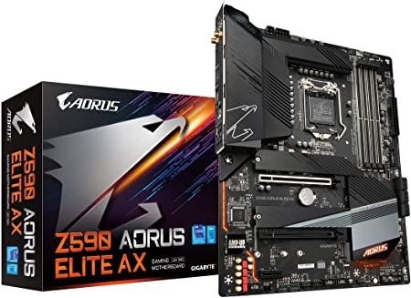 GIGABYTE Z590 AORUS ELITE AX (LGA 1200/ Intel Z590 ATX/Triple M.2/ PCIe 4.0/ USB 3.2 Gen2X2 Type-C/Intel WIFI 6/2.5GbE LAN/Gaming Motherboard)