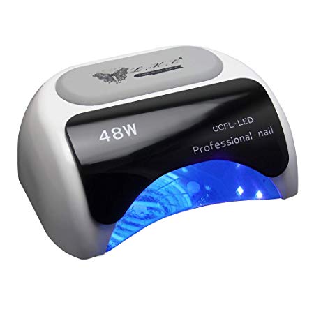 48W UV LED Lamp Nail Dryer For Nail Gel Polish Curing Nails Lamp Dryers Art Manicure Automatic Sensor（white）