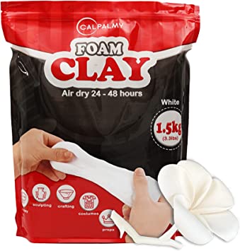 3.3 lbs Moldable Cosplay Foam Clay (White) – High Density and Hiqh Quality for Intricate Designs | Air Dries to Perfection for Cutting with a Knife or Rotary Tool, Sanding or Shaping