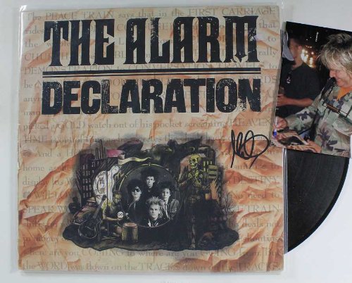 Mike Peters of The Alarm Autographed "Declaration" Record Album w/ Proof Photo