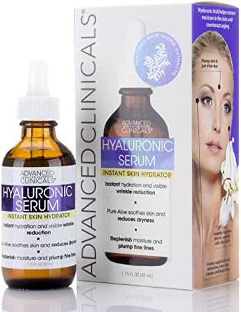 Advanced Clinicals Hyaluronic Acid Face Serum. Anti-aging Face Serum- Instant Skin Hydrator, Plump Fine Lines, Wrinkle Reduction. 1.7 Fl Oz.