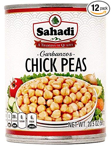 SAHADI Chick Peas, 20-Ounce (Pack of 12)