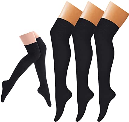 CHARMKING Compression Socks (3 Pairs) Knee High Compression Sock for Women & Men Stockings for Running, Cycling,Athletic