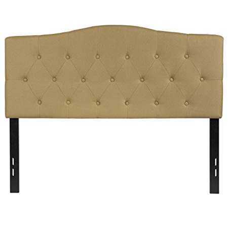 Flash Furniture Cambridge Tufted Upholstered Full Size Headboard in Green Fabric