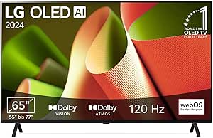 LG OLED65B4ELA TV 165 cm (65 Zoll) OLED Fernseher (α8 4K AI-Prozessor, webOS 24, Dolby Vision, bis zu 120Hz) [Modelljahr 2024]