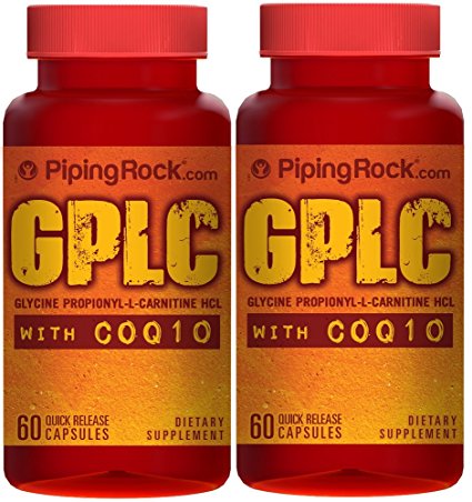 GPLC GlycoCarn Propionyl-L-Carnitine HCl with CoQ10 2 Bottles x 60 Capsules