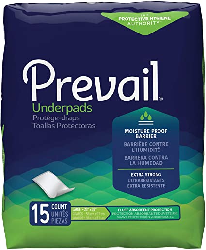 Prevail Incontinence Underpads, Fluff Absorbent, 23" X 36"