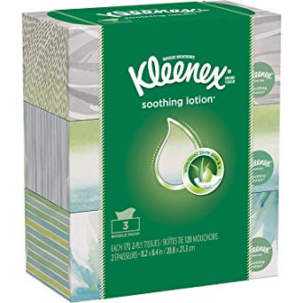 Kleenex Lotion Facial Tissue, 170 Count, (Pack of 3)