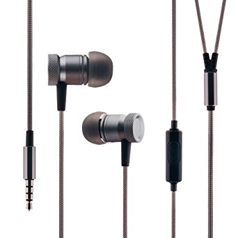 Earphones, MAXAH® In-Ear Headphones Earphones Earbuds with Mic, Compatible with iPhone, iPod, iPad, MP3 player, Samsung Galaxy and other devices with 3.5mm Jack (silver)