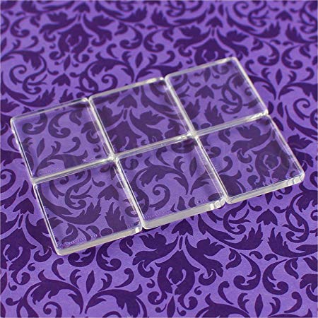 20 CleverDelights Square Glass Tiles - 1 Inch - Clear Tiles - Glass Cabochons - For Photo Pendants Mosaics Trays - 1